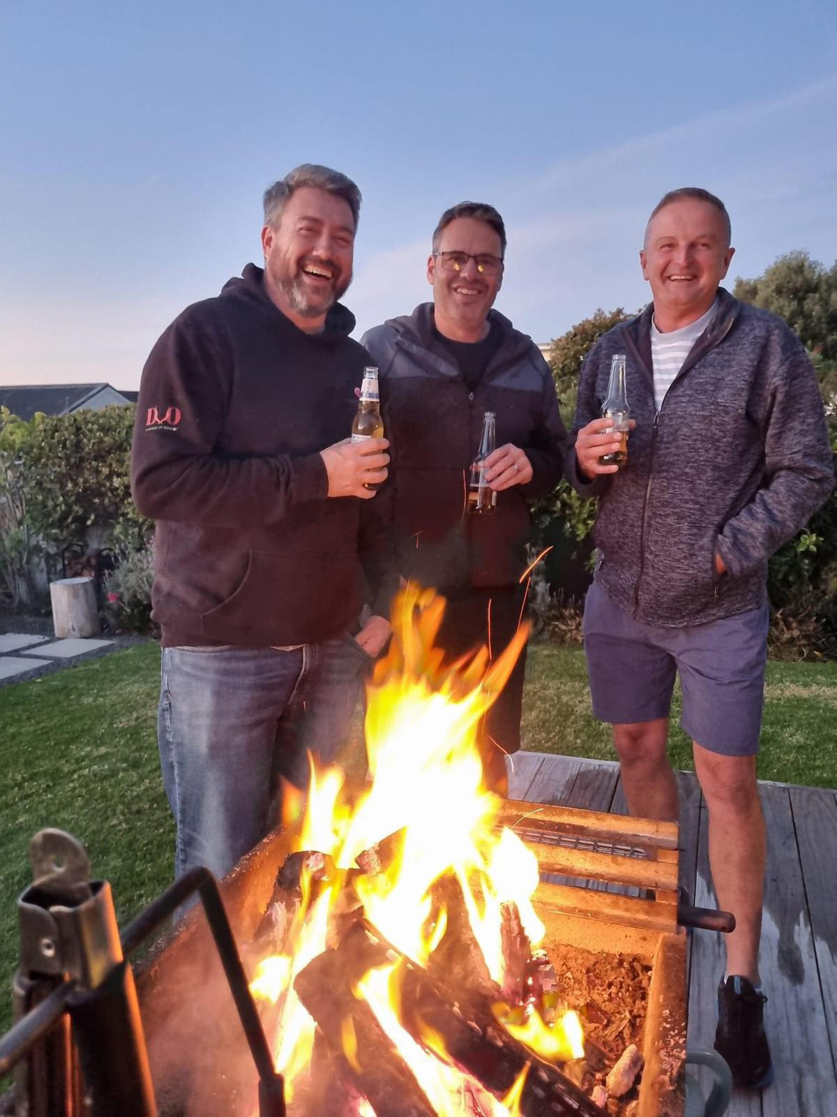 Around the fire at the retreat